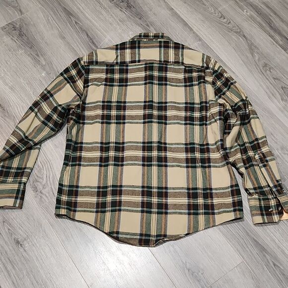 Vintage Green & Tan NW Territory Plaid Flannel Shirt - Picture 6 of 6